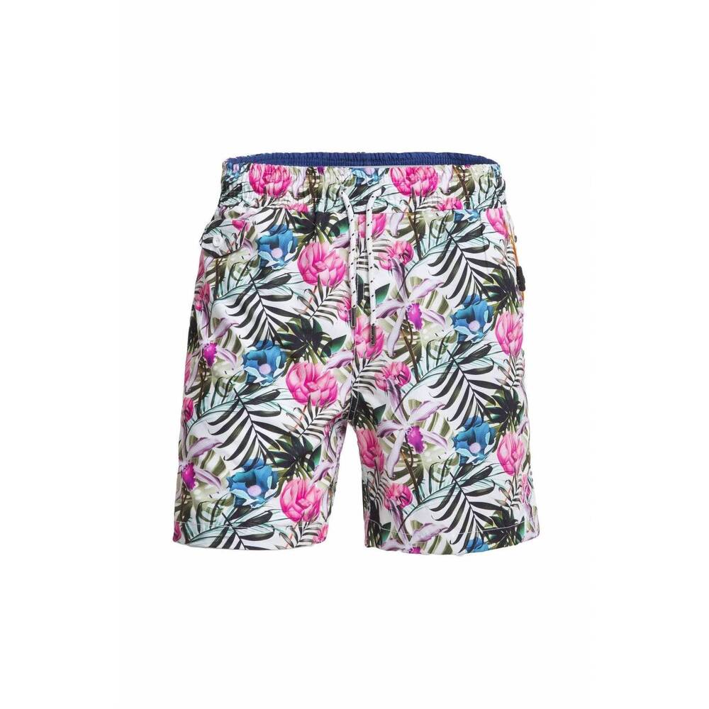 NEW EIGHT X men's tropical flora print swim trunks in multi